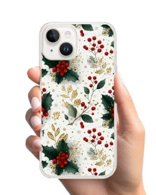 Etui do iPhone 14 Plus z MagSafe przeźroczyste, silikonowe Flexi, Przytulne święta, Ozdoby świąteczne