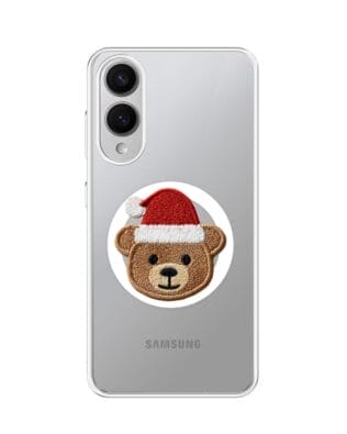 Etui do Samsung Galaxy S25 Edge z MagSafe przeźroczyste, silikonowe Flexi, Przytulne święta, Miś mikołajek