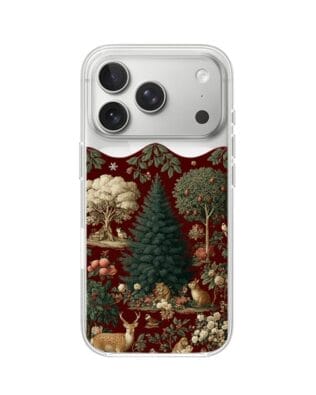 Etui do iPhone 17 Pro z MagSafe przeźroczyste, silikonowe Flexi, Zimowa magia, świąteczny las