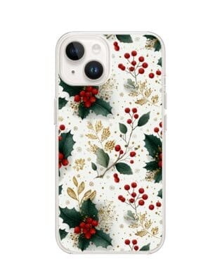 Etui do iPhone 14 Plus przeźroczyste, silikonowe Flexi, Przytulne święta, Ozdoby świąteczne