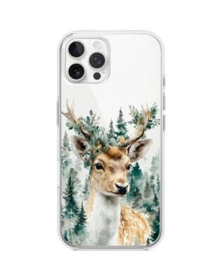 Etui do iPhone 12 Pro przeźroczyste, silikonowe Flexi, Przytulne święta, Leśny jelonek