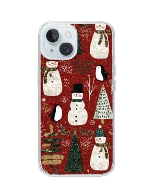 Etui do iPhone 15 Plus przeźroczyste, silikonowe Flexi, Przytulne święta, Rustykalna świąteczna kraina