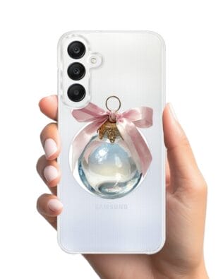 Etui do Samsung Galaxy A25 5G z MagSafe przeźroczyste, silikonowe Flexi, Przytulne święta, Kryształowa bombka