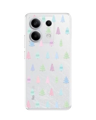 Etui do Xiaomi Redmi Note 13 Pro 5G przeźroczyste, silikonowe Flexi, Pastelowe choinki