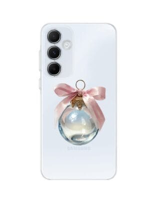 Etui do Samsung Galaxy A55 5G przeźroczyste, silikonowe Flexi, Przytulne święta, Kryształowa bombka