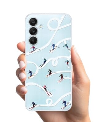 Etui do Samsung Galaxy M35 5G przeźroczyste, silikonowe Flexi, Zimowa magia, Narciarskie wiraże