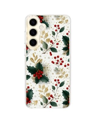 Etui do Samsung Galaxy S24 z MagSafe przeźroczyste, silikonowe Flexi, Przytulne święta, Ozdoby świąteczne