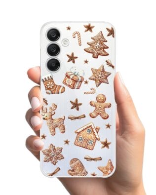 Etui do Samsung Galaxy A25 5G przeźroczyste, silikonowe Flexi, Magia pierniczków