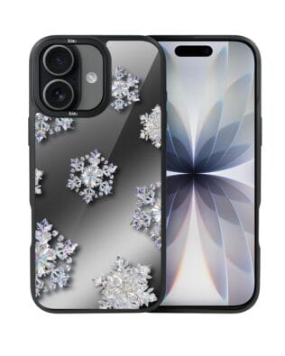 Etui do iPhone 17 IBIZU DropGuard Matt z MagSafe, Zimowa magia, Królewskie płatki śniegu