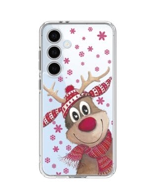 Etui do Samsung Galaxy S24 FE przeźroczyste, silikonowe Flexi, Renifer