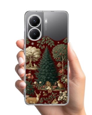Etui do Xiaomi POCO X7 Pro przeźroczyste, silikonowe Flexi, Zimowa magia, świąteczny las