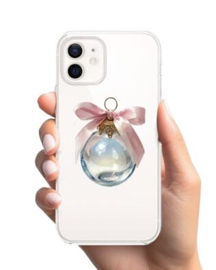 Etui do iPhone 12 Mini przeźroczyste, silikonowe Flexi, Przytulne święta, Kryształowa bombka