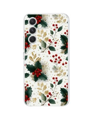 Etui do Samsung Galaxy A54 5G przeźroczyste, silikonowe Flexi, Przytulne święta, Ozdoby świąteczne