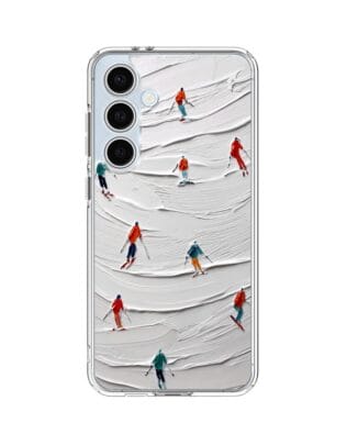 Etui do Samsung Galaxy S24 FE przeźroczyste, silikonowe Flexi, Zimowa magia, Narciarski obraz