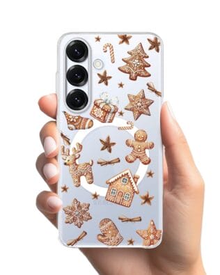 Etui do Samsung Galaxy S25 Plus z MagSafe przeźroczyste, silikonowe Flexi, Magia pierniczków