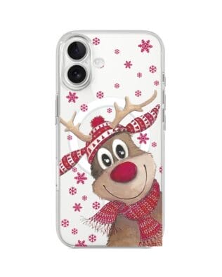 Etui do iPhone 17 z MagSafe przeźroczyste, silikonowe Flexi, Renifer