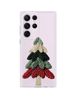 Etui do Samsung Galaxy S23 Ultra przeźroczyste, silikonowe Flexi, Przytulne święta, Dziana choinka