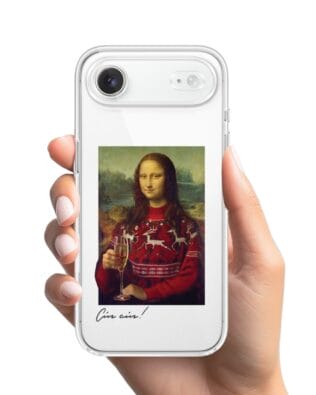 Etui do iPhone Air przeźroczyste, silikonowe Flexi, Mona Lisa z szampanem
