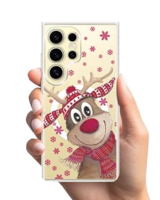 Etui do Samsung Galaxy S24 Ultra z MagSafe przeźroczyste, silikonowe Flexi, Renifer