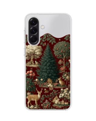 Etui do Samsung Galaxy A56 5G z MagSafe przeźroczyste, silikonowe Flexi, Zimowa magia, świąteczny las