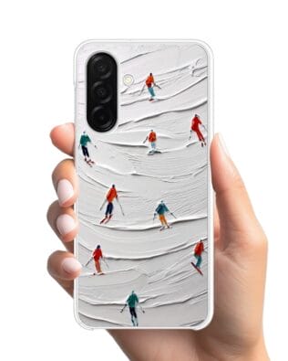 Etui do Samsung Galaxy A26 5G z MagSafe przeźroczyste, silikonowe Flexi, Zimowa magia, Narciarski obraz