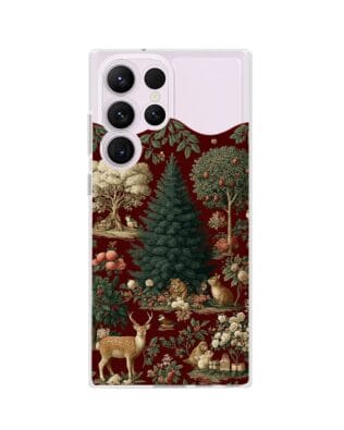 Etui do Samsung Galaxy S23 Ultra przeźroczyste, silikonowe Flexi, Zimowa magia, świąteczny las