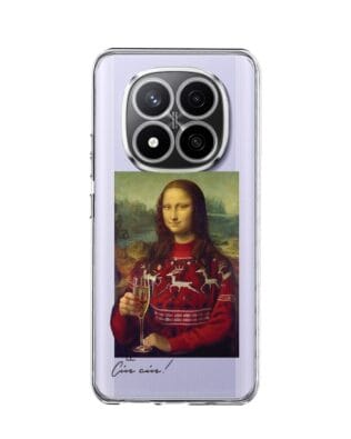 Etui do Xiaomi Redmi Note 14 Pro 4G przeźroczyste, silikonowe Flexi, Mona Lisa z szampanem