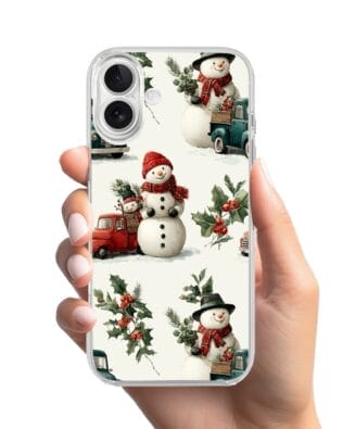 Etui do iPhone 17 przeźroczyste, silikonowe Flexi, Przytulne święta, Zimowe miasteczko