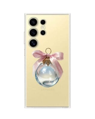 Etui do Samsung Galaxy S24 Ultra przeźroczyste, silikonowe Flexi, Przytulne święta, Kryształowa bombka