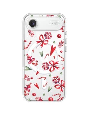 Etui do iPhone Air z MagSafe przeźroczyste, silikonowe Flexi, Cukierki świąteczne