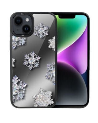 Etui do iPhone 14 IBIZU DropGuard Matt z MagSafe, Zimowa magia, Królewskie płatki śniegu