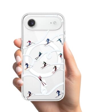 Etui do iPhone Air z MagSafe przeźroczyste, silikonowe Flexi, Zimowa magia, Narciarskie wiraże
