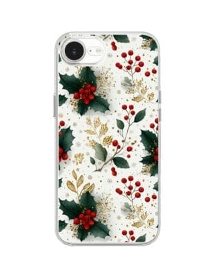 Etui do iPhone 16e przeźroczyste, silikonowe Flexi, Przytulne święta, Ozdoby świąteczne