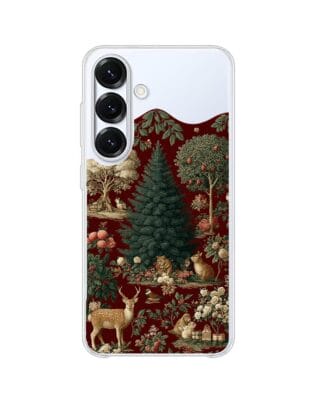 Etui do Samsung Galaxy S25 Plus z MagSafe przeźroczyste, silikonowe Flexi, Zimowa magia, świąteczny las