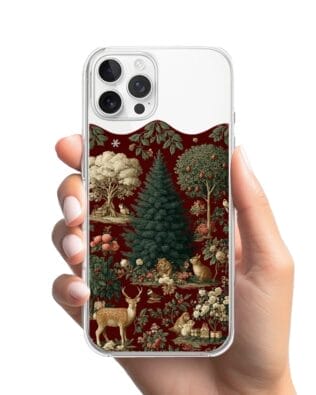 Etui do iPhone 12 Pro Max przeźroczyste, silikonowe Flexi, Zimowa magia, świąteczny las