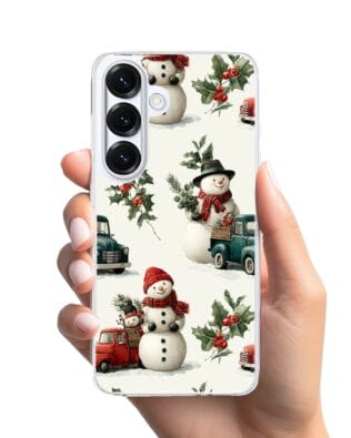 Etui do Samsung Galaxy S25 Plus z MagSafe przeźroczyste, silikonowe Flexi, Przytulne święta, Zimowe miasteczko