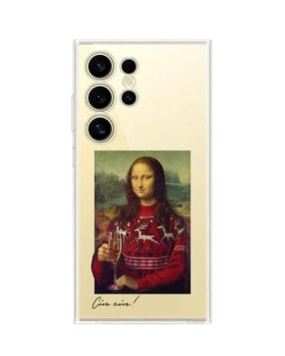 Etui do Samsung Galaxy S24 Ultra przeźroczyste, silikonowe Flexi, Mona Lisa z szampanem