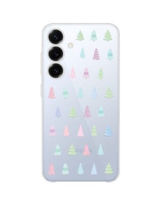 Etui do Samsung Galaxy S25 Plus przeźroczyste, silikonowe Flexi, Pastelowe choinki
