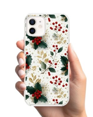 Etui do iPhone 12 Mini przeźroczyste, silikonowe Flexi, Przytulne święta, Ozdoby świąteczne