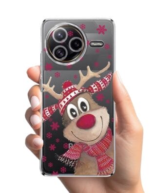 Etui do Xiaomi POCO F7 Ultra przeźroczyste, silikonowe Flexi, Renifer