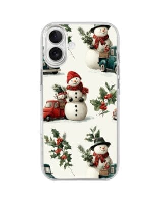 Etui do iPhone 17 przeźroczyste, silikonowe Flexi, Przytulne święta, Zimowe miasteczko