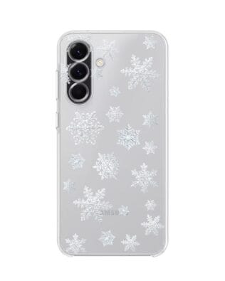 Etui do Samsung Galaxy A56 5G przeźroczyste, silikonowe Flexi, Zimowa magia, Delikatne płatki śniegu