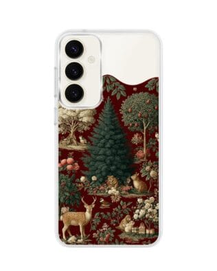 Etui do Samsung Galaxy S23 z MagSafe przeźroczyste, silikonowe Flexi, Zimowa magia, świąteczny las