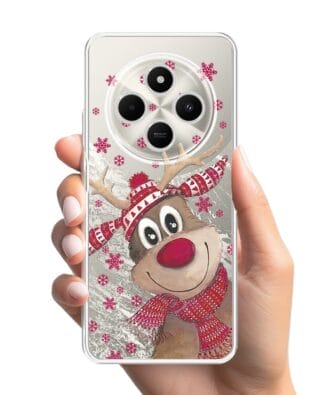 Etui do Xiaomi POCO C75 przeźroczyste, silikonowe Flexi, Renifer