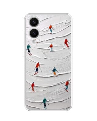 Etui do Samsung Galaxy S25 Edge przeźroczyste, silikonowe Flexi, Zimowa magia, Narciarski obraz