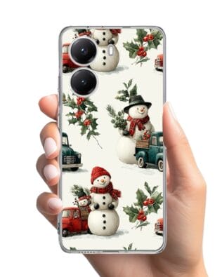 Etui do Xiaomi POCO X7 Pro przeźroczyste, silikonowe Flexi, Przytulne święta, Zimowe miasteczko