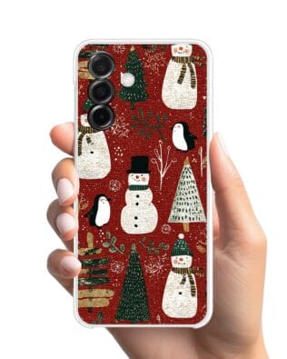 Etui do Samsung Galaxy A26 5G przeźroczyste, silikonowe Flexi, Przytulne święta, Rustykalna świąteczna kraina