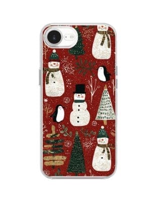 Etui do iPhone 16e z MagSafe przeźroczyste, silikonowe Flexi, Przytulne święta, Rustykalna świąteczna kraina