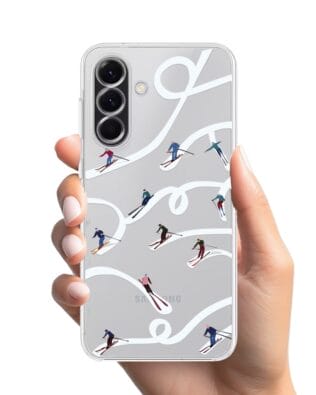 Etui do Samsung Galaxy A56 5G przeźroczyste, silikonowe Flexi, Zimowa magia, Narciarskie wiraże