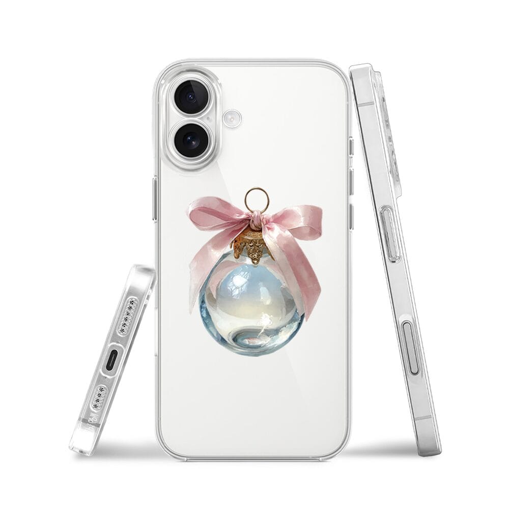 Etui do iPhone 17 przeźroczyste, silikonowe Flexi, Przytulne święta, Kryształowa bombka - obrazek 3